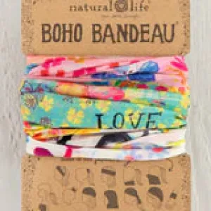 102163 Full Boho Bandeau® Headband - Rainbow Love