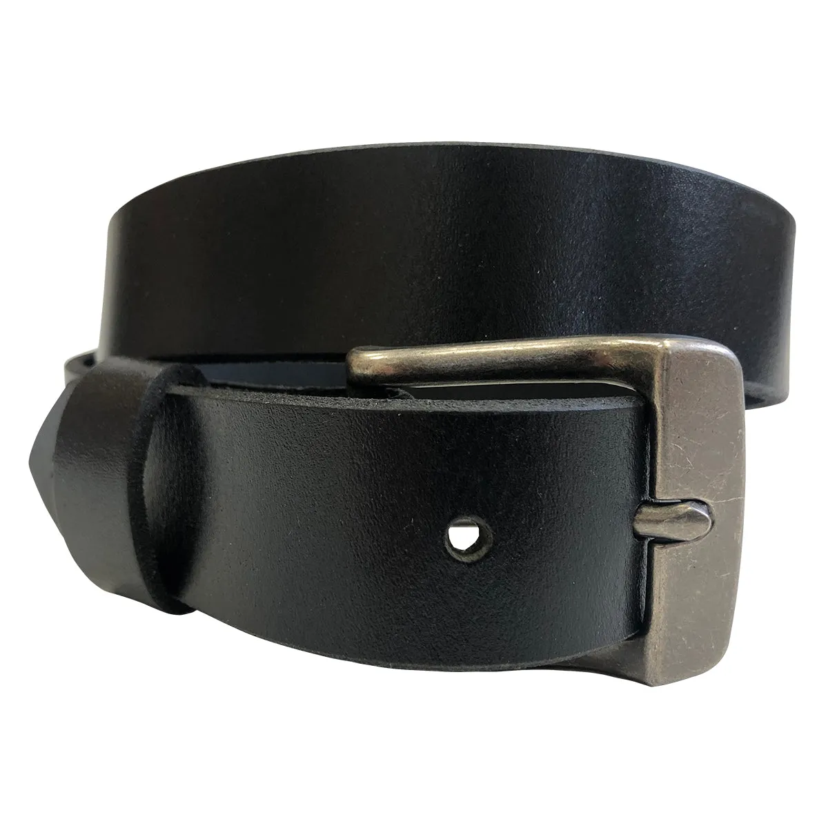 1.25"(32mm) Black Full Grain Leather Belt Handmade in Canada by Zelikovitz