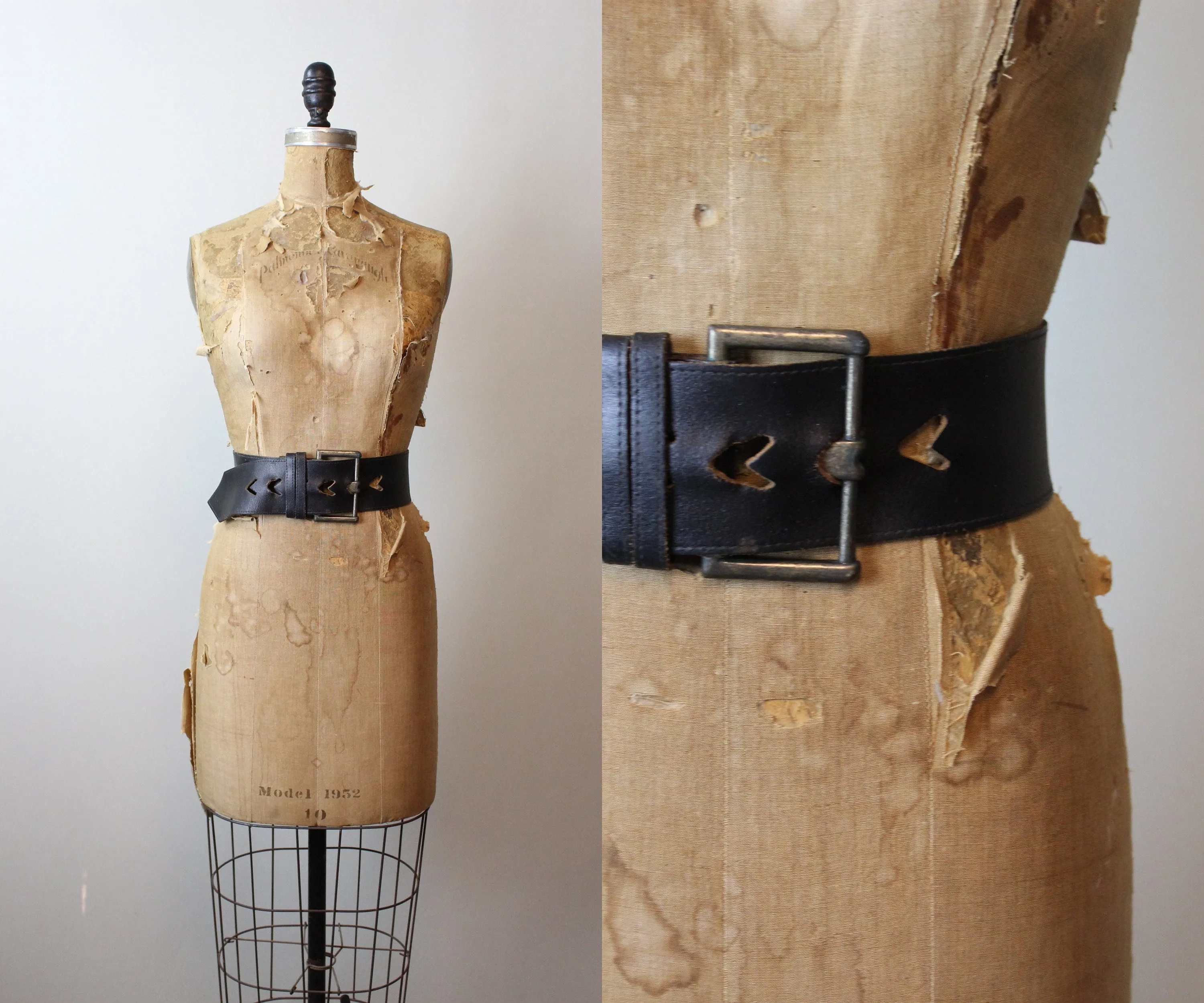 1980s ARROW cutout wide BELT small medium | new spring summer