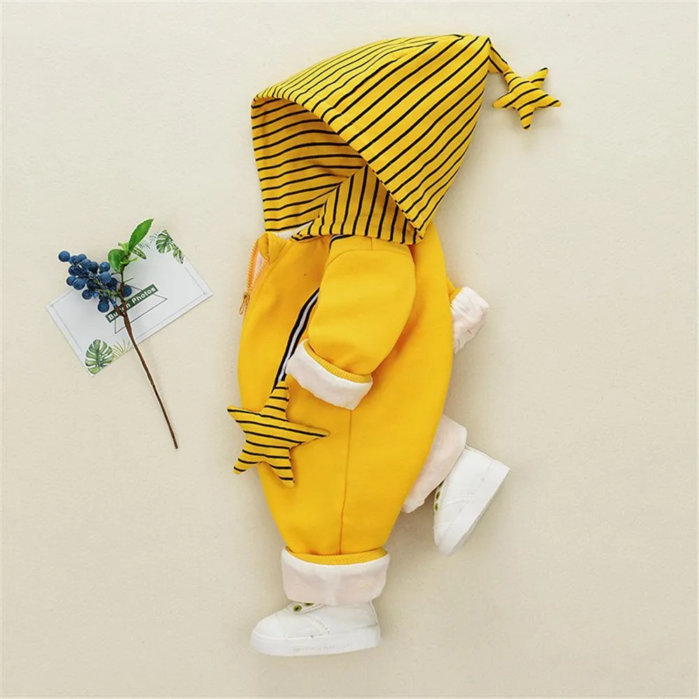 3D Design Star Hooded Jumpsuit for Baby