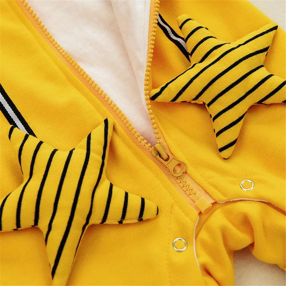 3D Design Star Hooded Jumpsuit for Baby