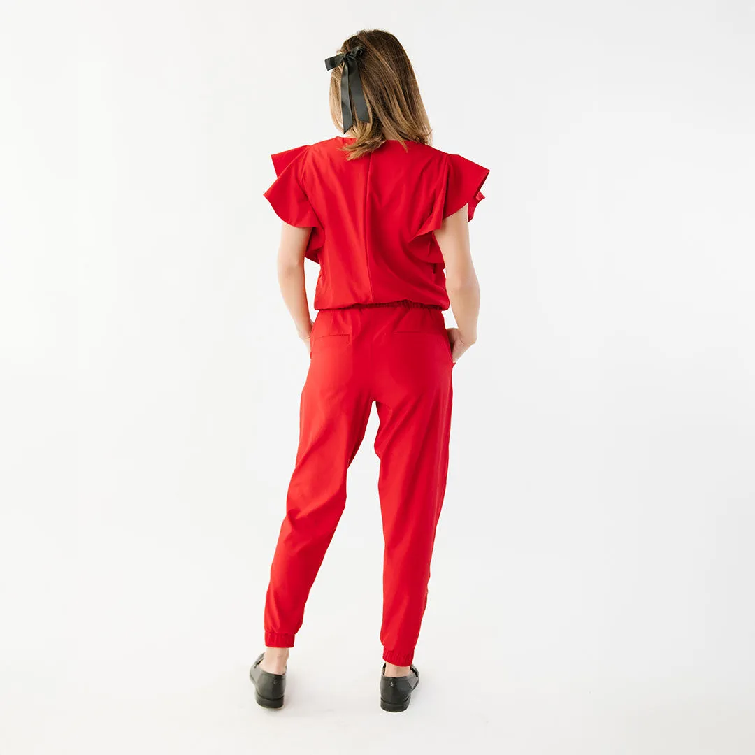 9 to 9 Jumpsuit, Crimson