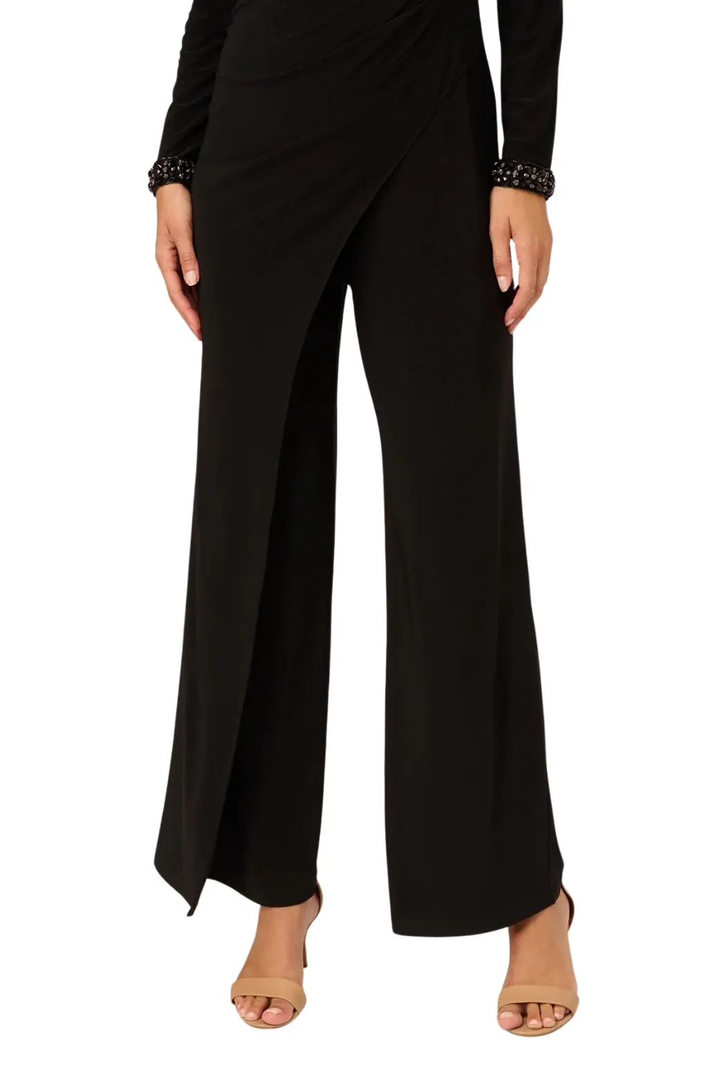 Adrianna Papell jersey asymmetric neck jumpsuit