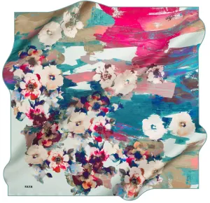 Aker Floral Square Silk Hair Wrap Carra