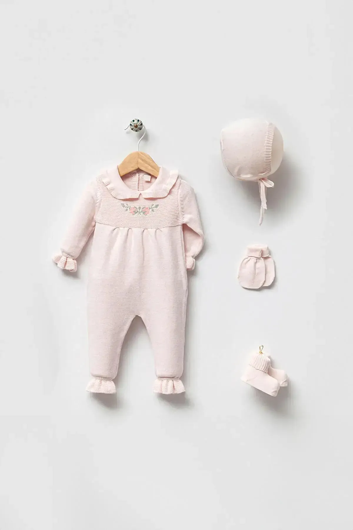 Alicia Pink Newborn Knitwear Coming Home Set (5 Pcs)