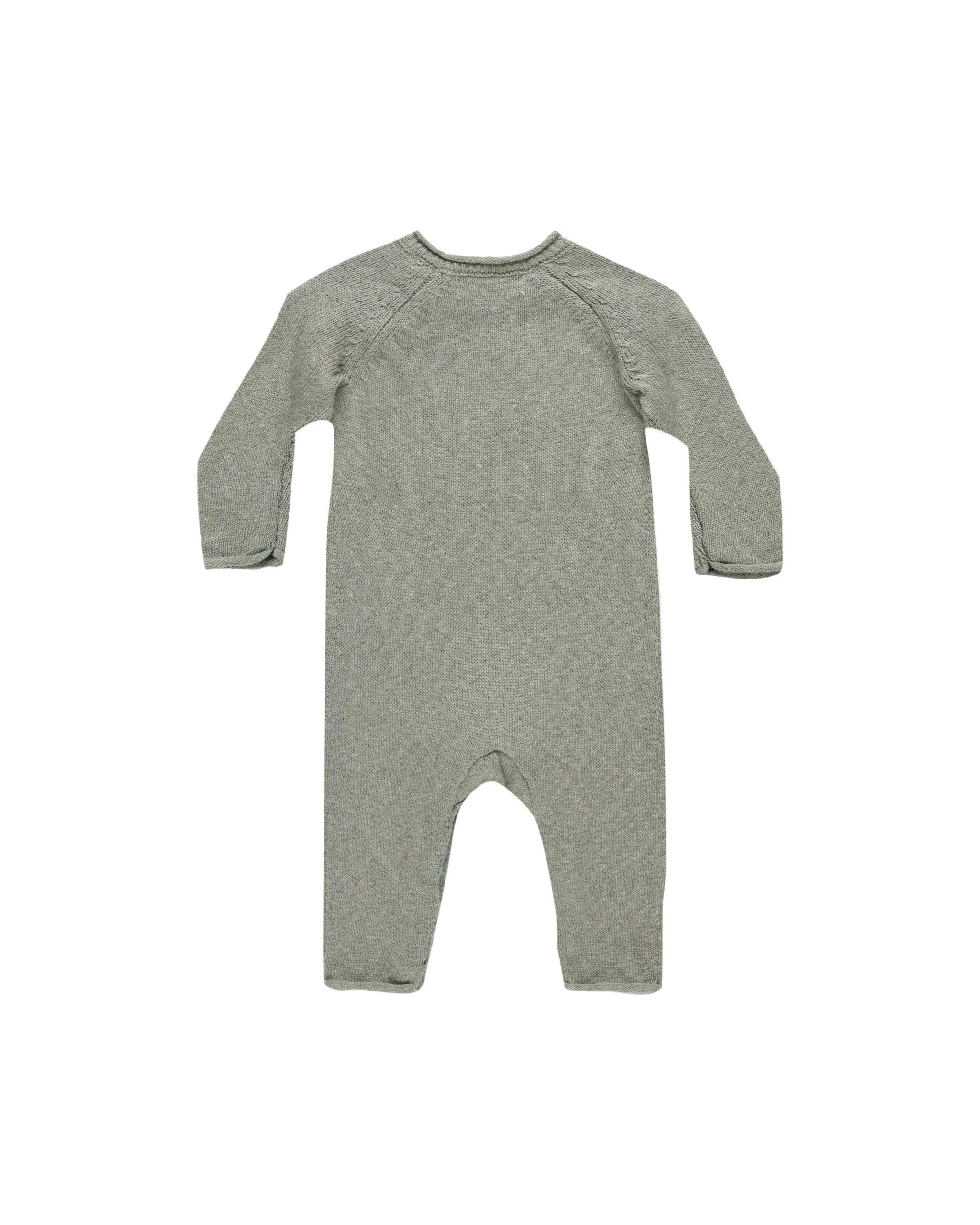 Baby Boy Jumpsuits and Rompers| Cozy Heather Knit- Basil | Quincy Mae