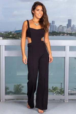 Black Jumpsuit with Button Detail