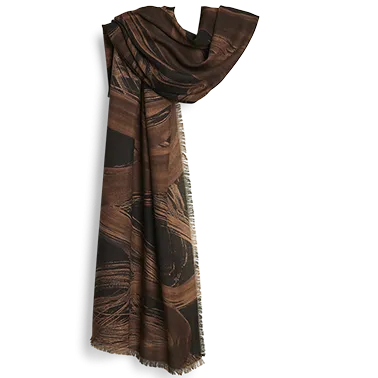 Calligraphy Cashmere Scarf - Sienna