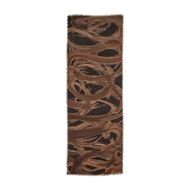 Calligraphy Cashmere Scarf - Sienna