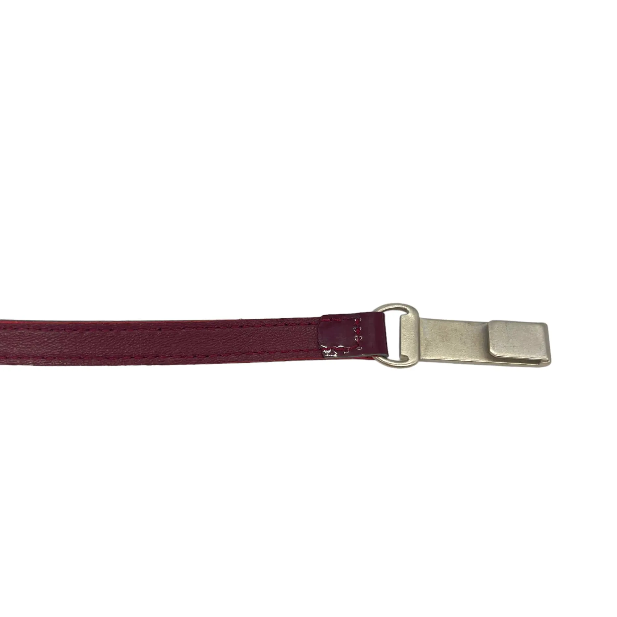 CHANEL Thin Patent Leather Belt with "CC" Logo Clasp - Burgundy