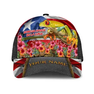 Custom Baseball Puerto Rico Cap Hat, Boricua Hasta En La Luna Cap Hat, Flower Puerto Rican Cap