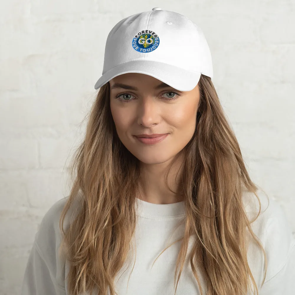 Dad hat  - Comfy Unisex hats with adjustable strap - Featuring Forever GO Embroidery Patch