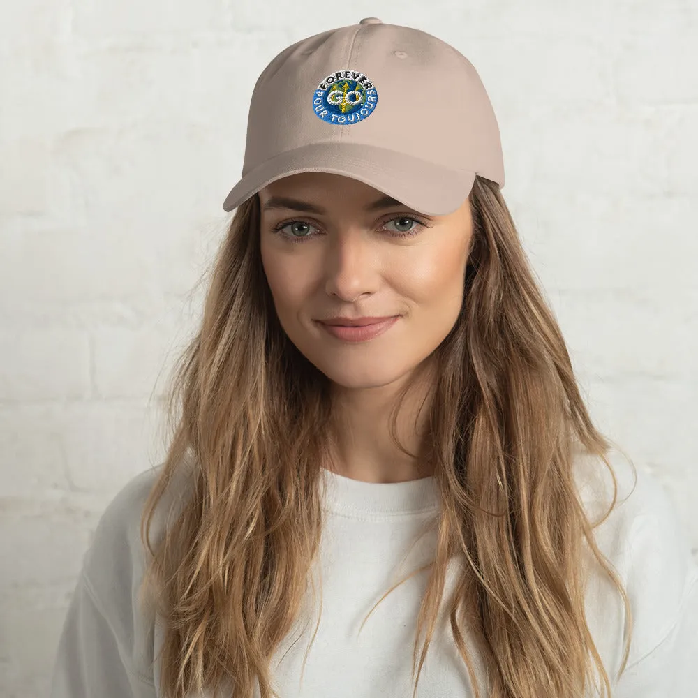 Dad hat  - Comfy Unisex hats with adjustable strap - Featuring Forever GO Embroidery Patch