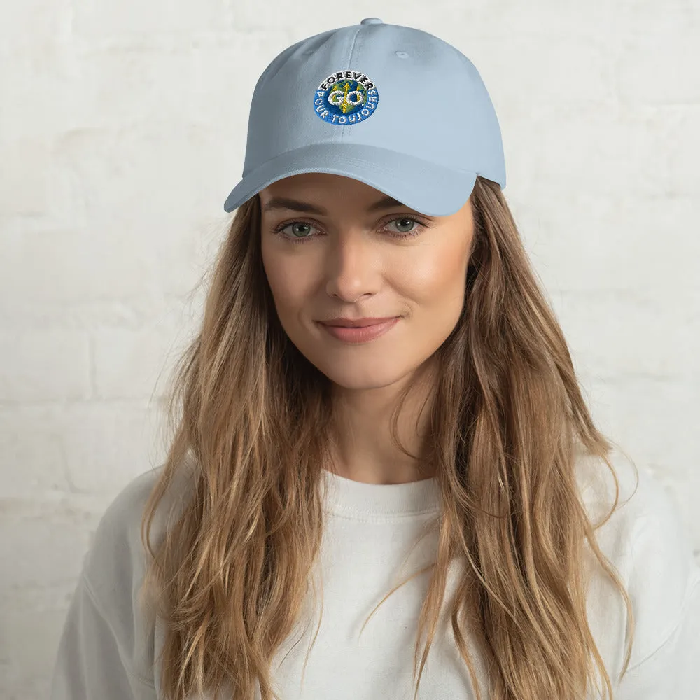 Dad hat  - Comfy Unisex hats with adjustable strap - Featuring Forever GO Embroidery Patch