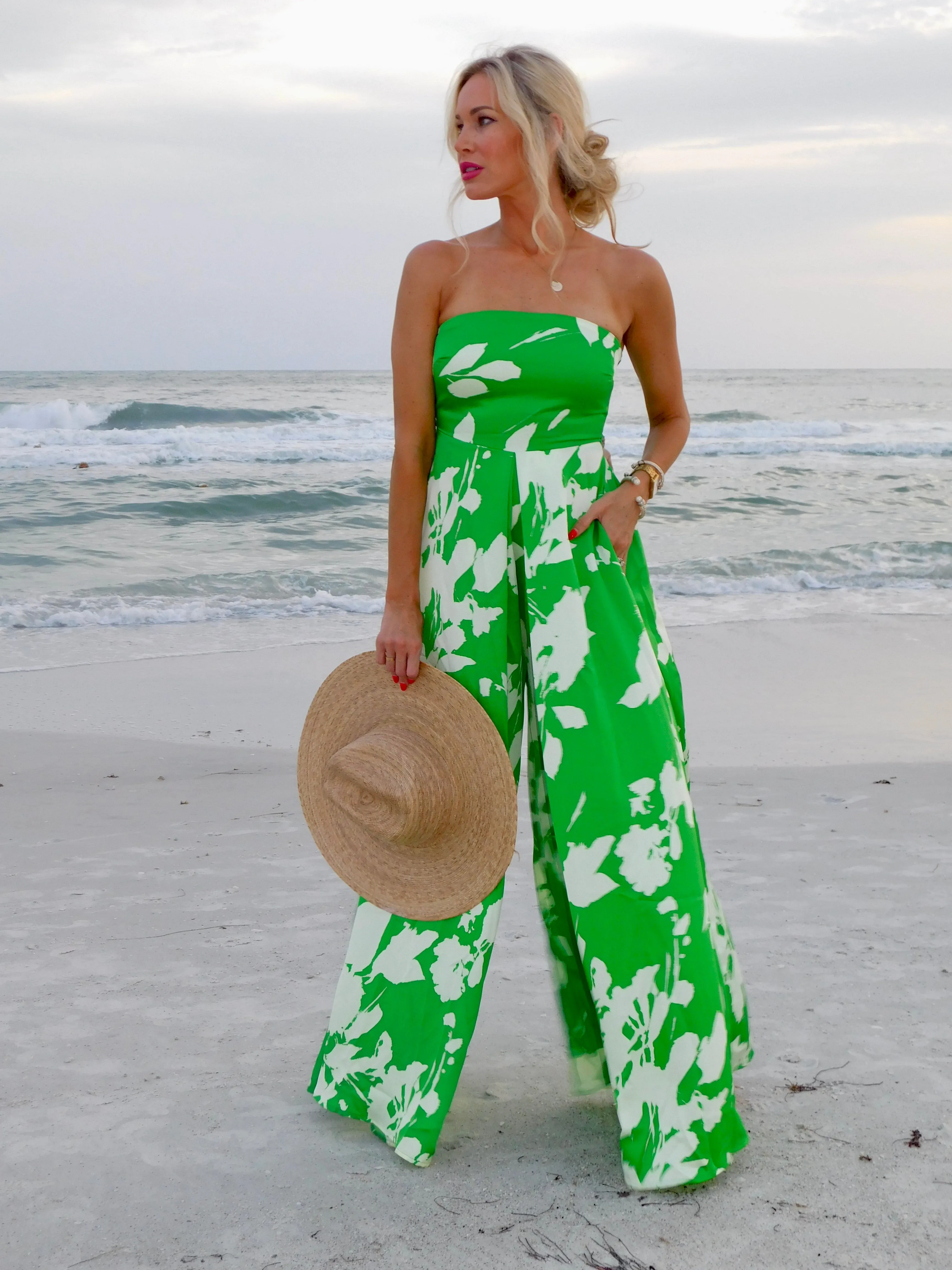 Dahlia Strapless Wide Leg Jumpsuit