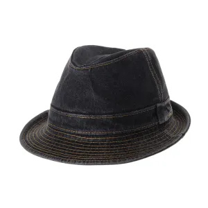 Denim Bucket Hat Plain Stitch Washed Short Brim Packable Fedora Cap DW6646