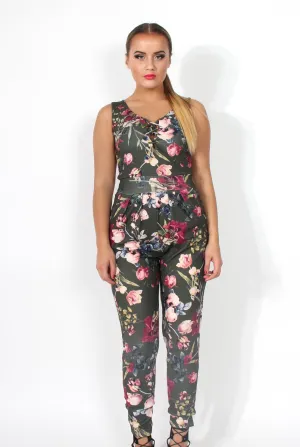 Emily Floral Tie Front Jumpsuit