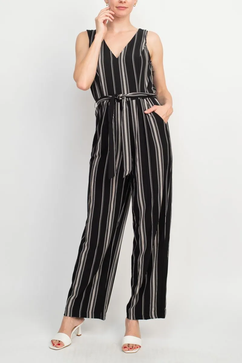 Emma & MIchele Striped Sleeveless Jumpsuit