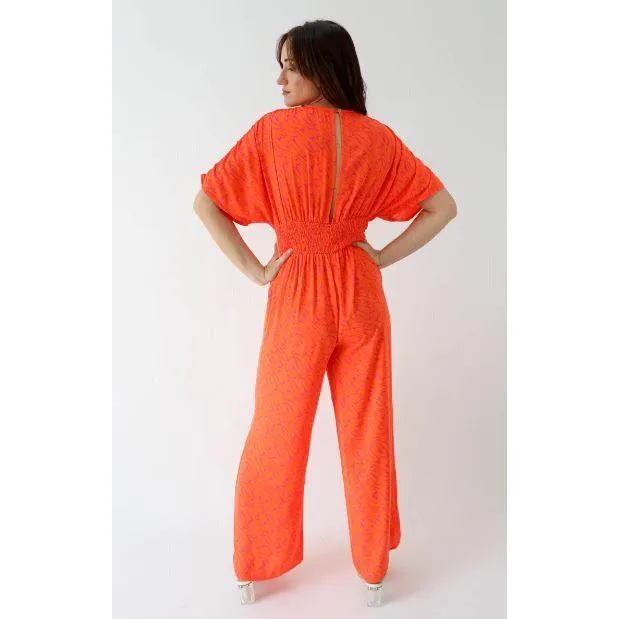 ENDLESS BLU Shades Of Summer Jumpsuit In Orange