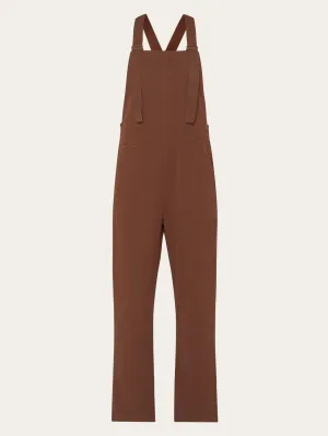 GALE straight slub yarn jumpsuit - GOTS/Vegan - Tiramisu