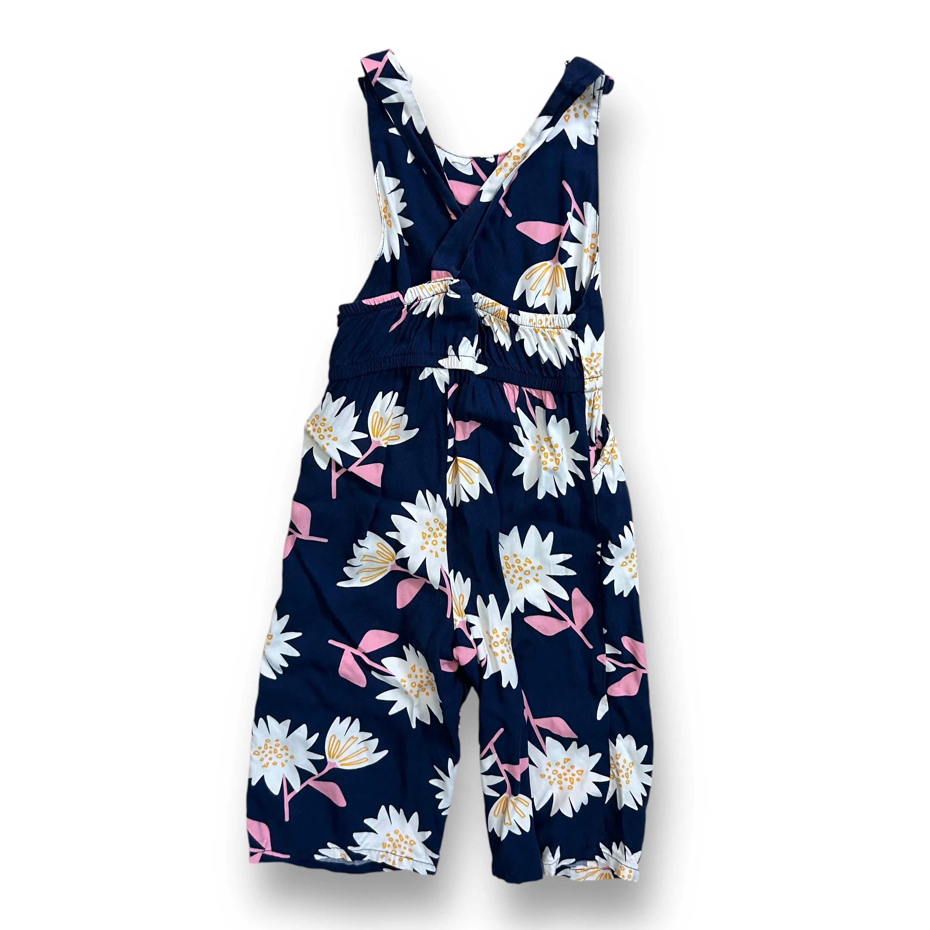 Girls Cat & Jack Size 3T Navy & White Floral Print Spaghetti Strap Jumpsuit