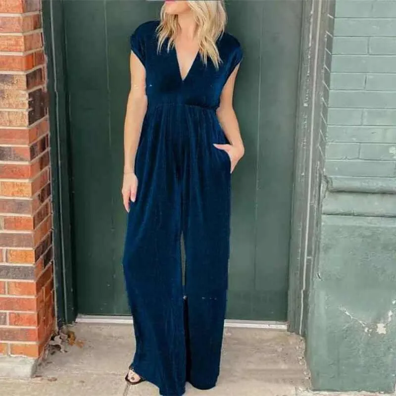 Glow Chic's Short-Sleeved Long Jumpsuit