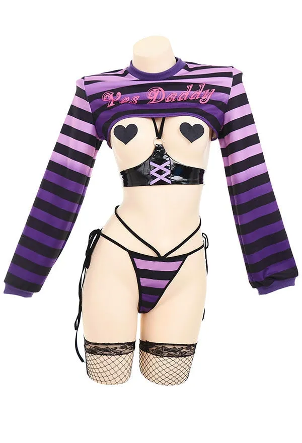 Gothic Yes Daddy Striped Set