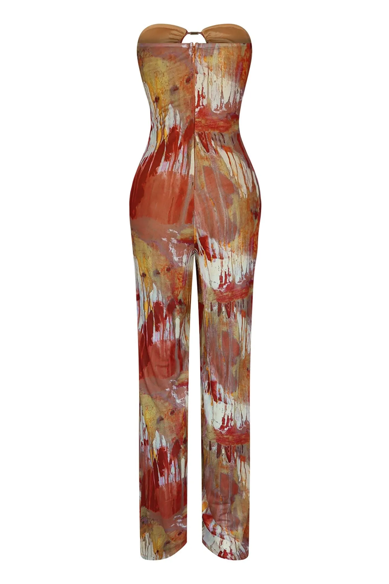 Hypnotize Print Mesh Jumpsuit