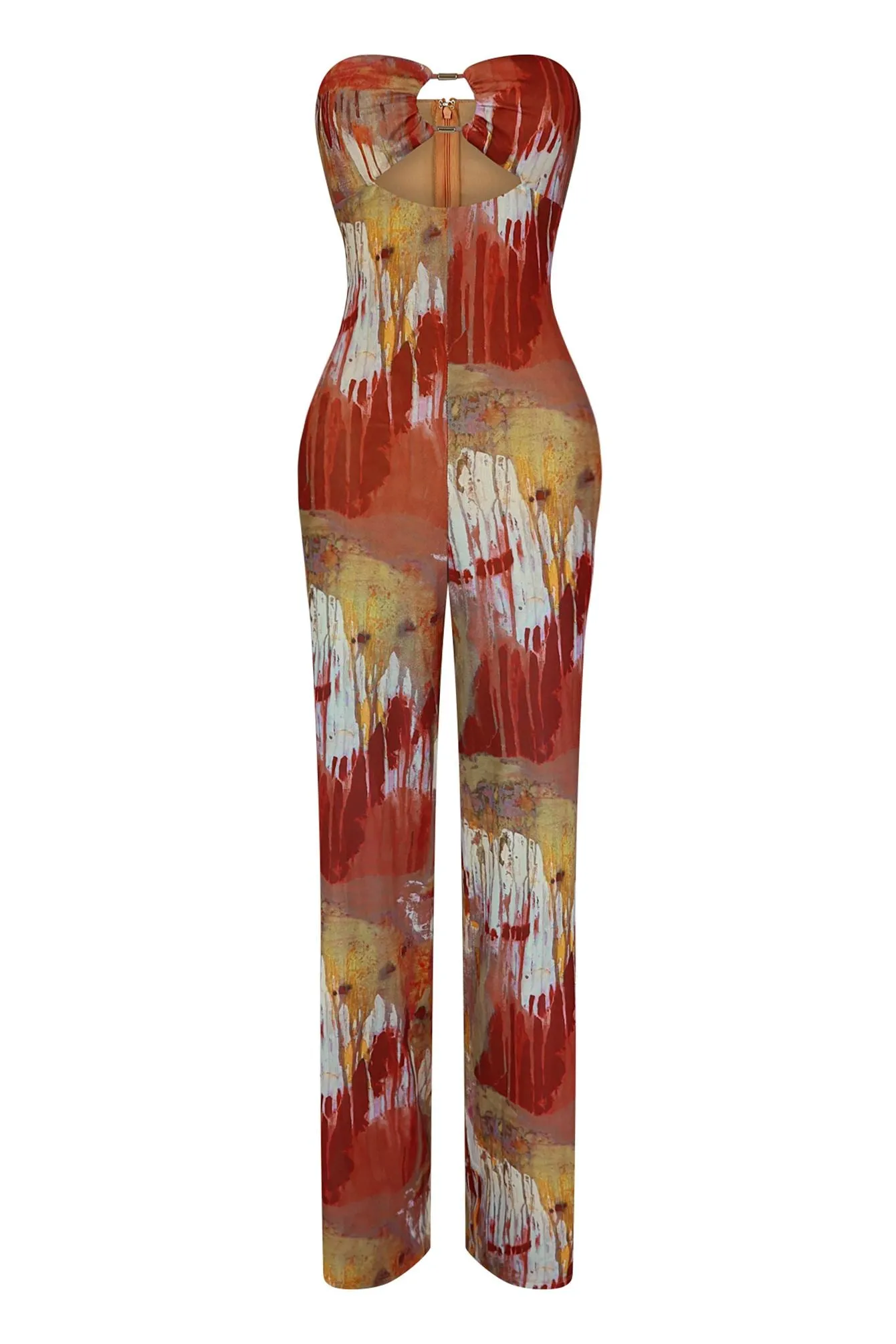 Hypnotize Print Mesh Jumpsuit