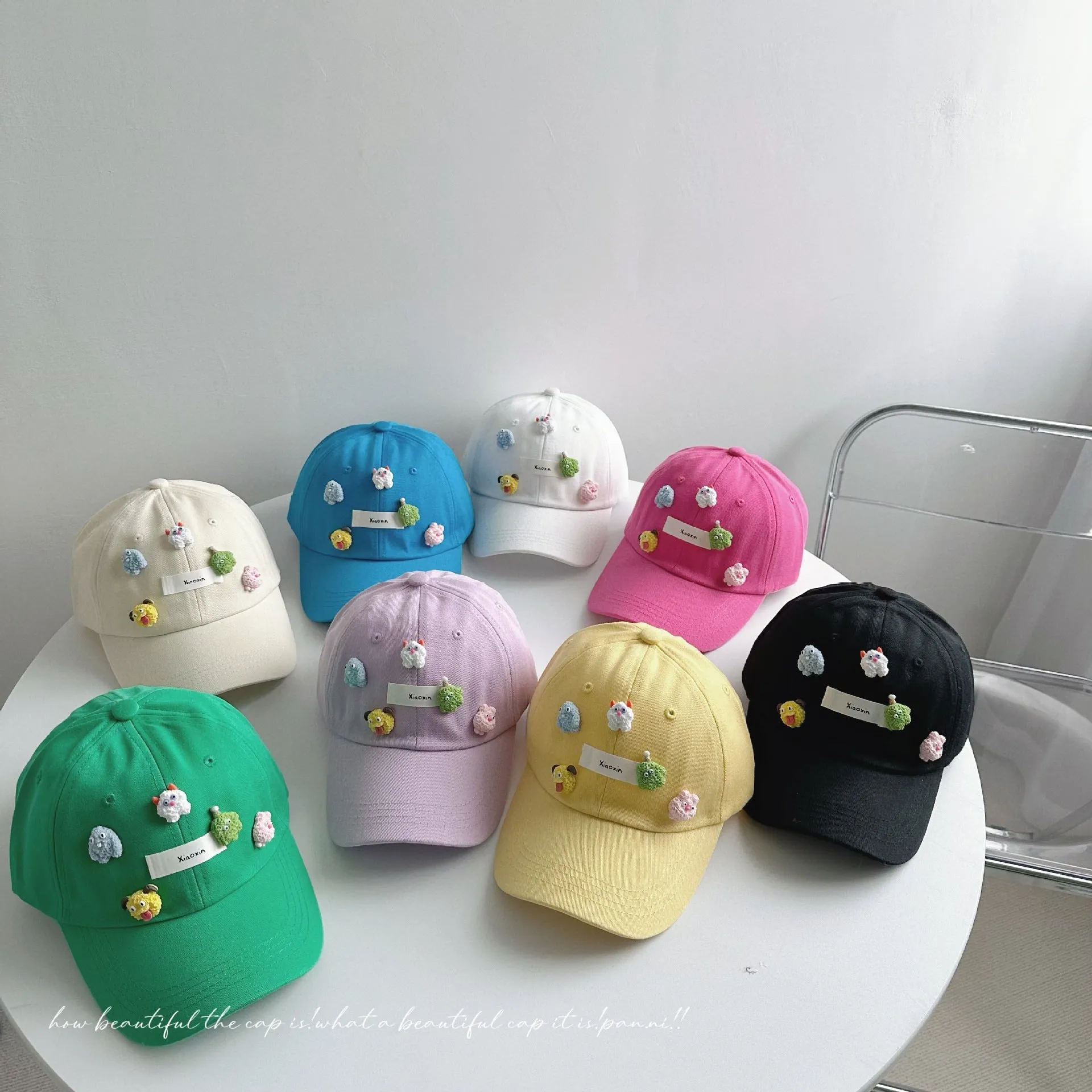 Incomparably cute~ Funny expression children's baseball cap for boys and girls cartoon versatile spring hat sun protection hat