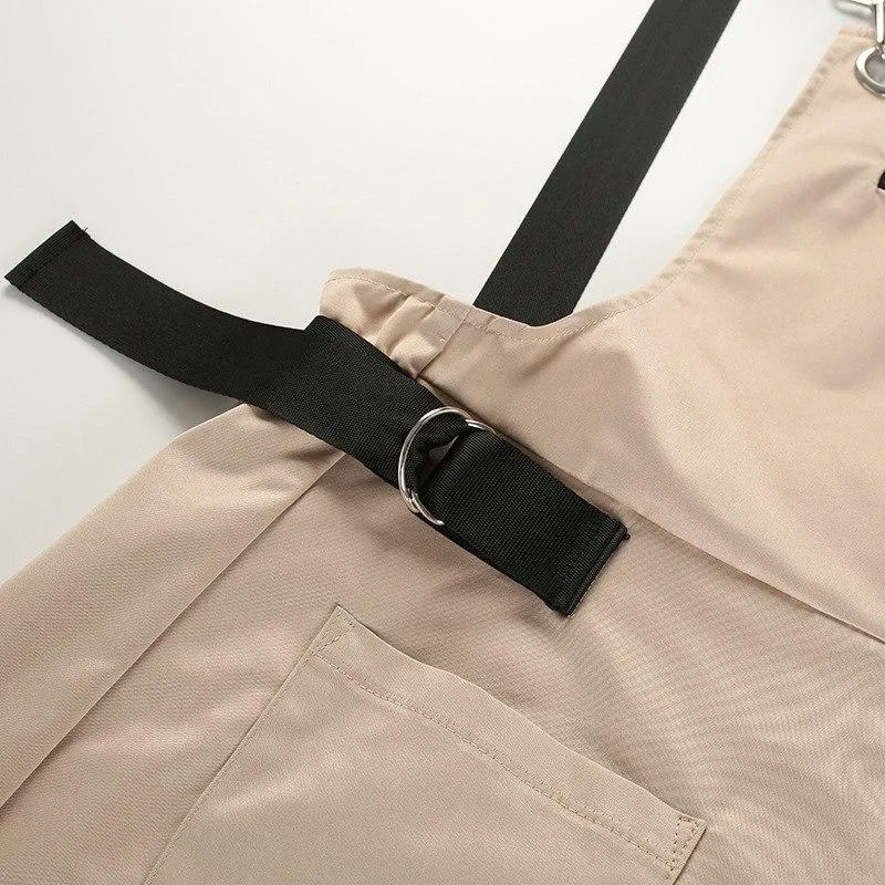 Khaki Zipper Bib with Pockets Fashion Casual Sexy Long Jumpsuits