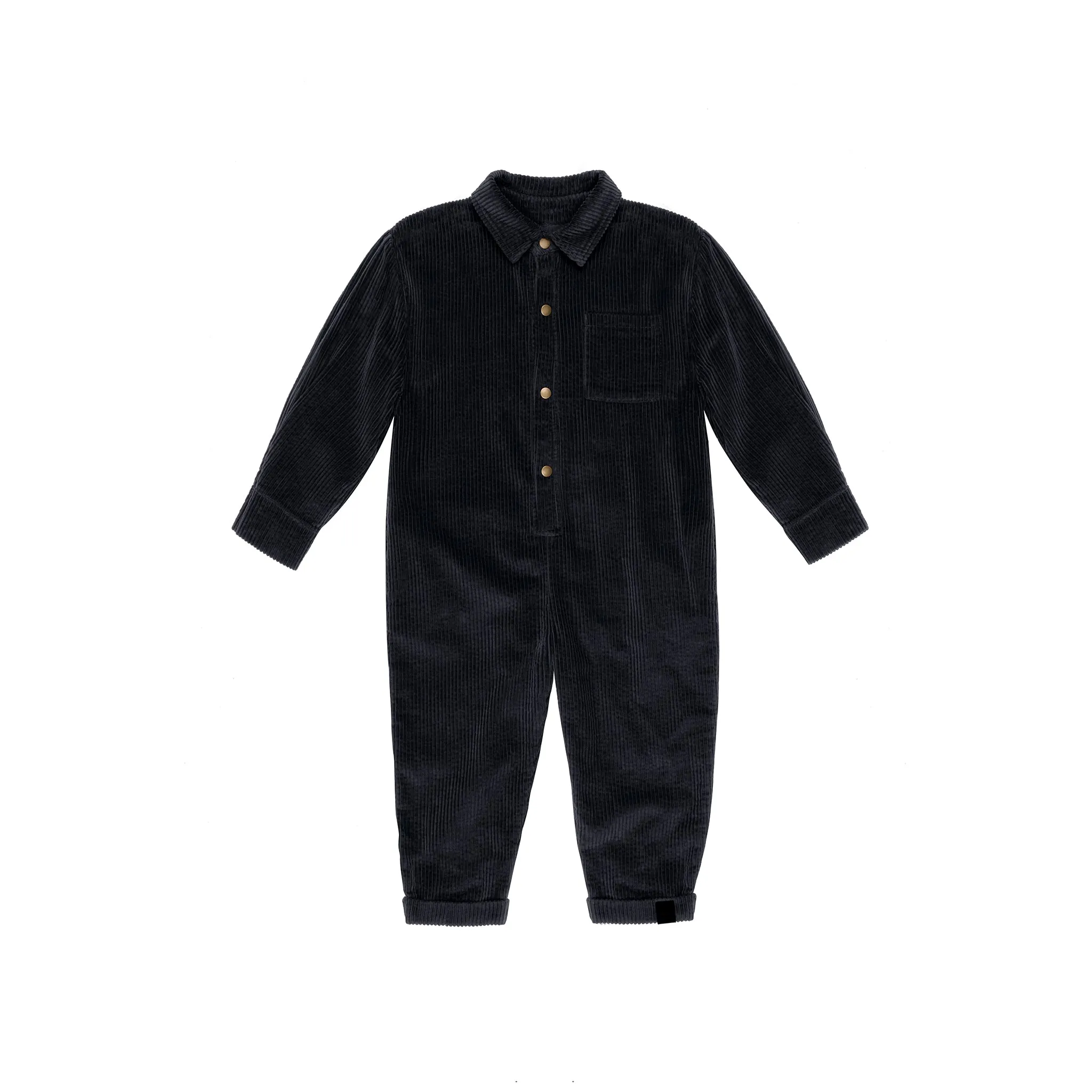 Kids Corduroy Mechanic Jumpsuit l Black