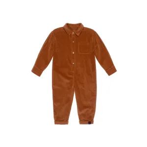 Kids Corduroy Mechanic Jumpsuit l Rust