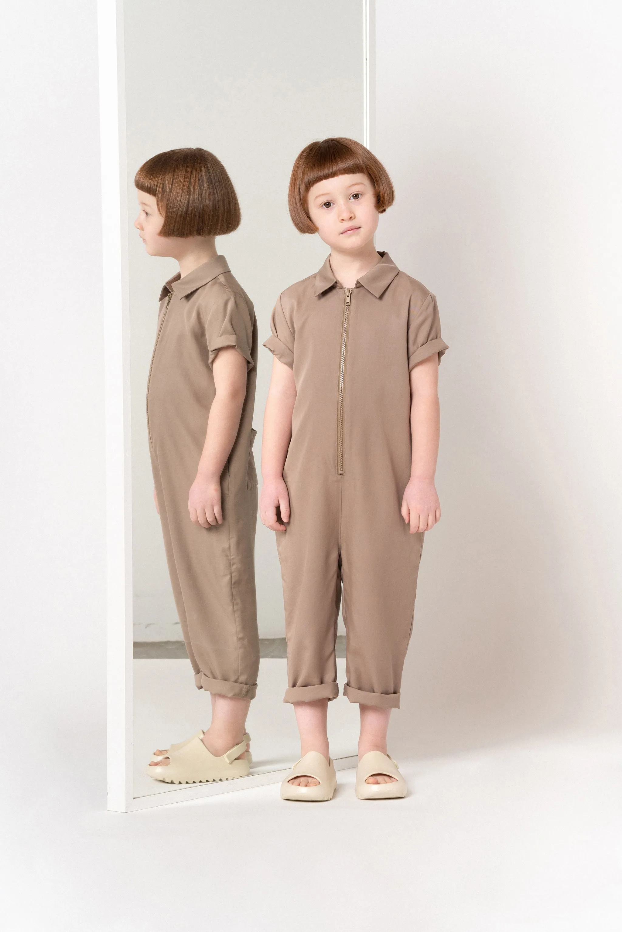 Kids Mechanic Jumpsuit | Mocha