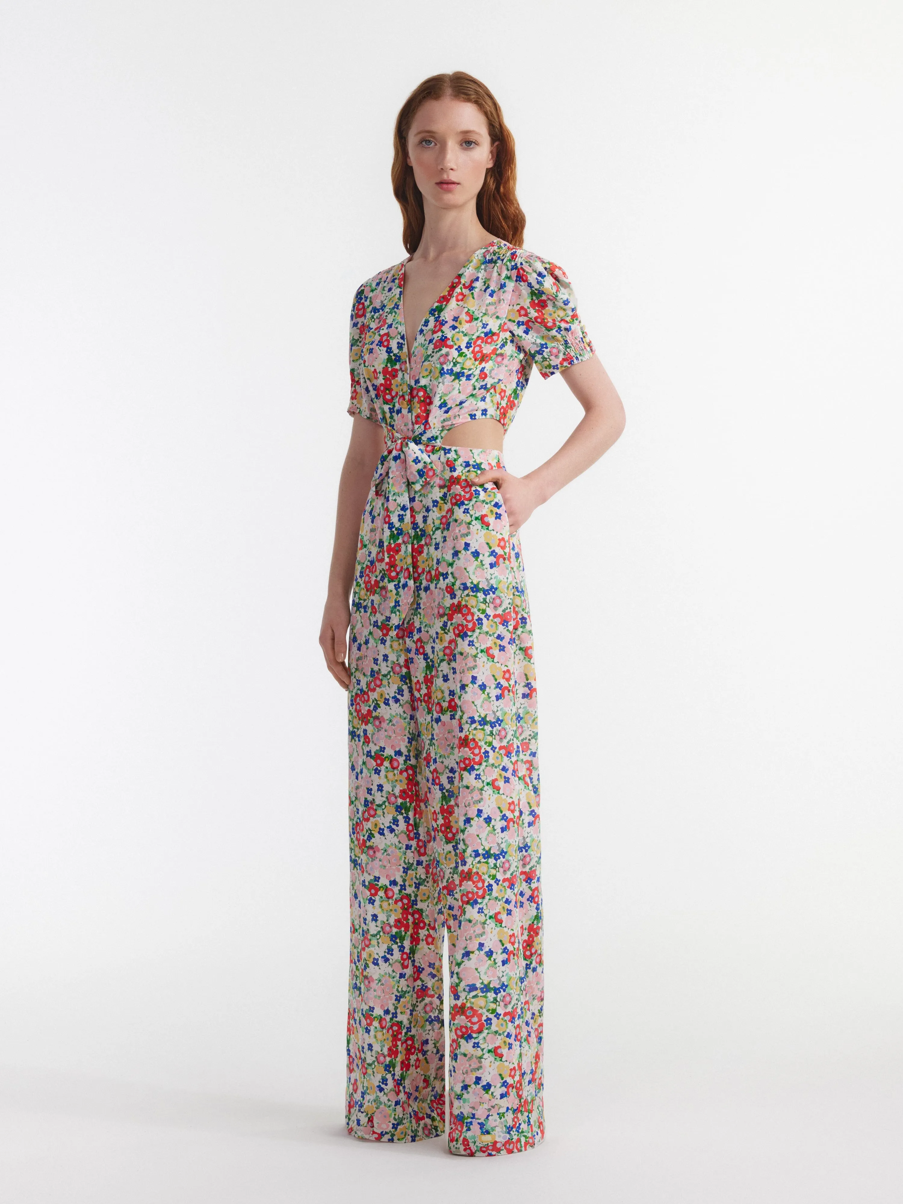 Lea Cutout Jumpsuit in Day Rosette