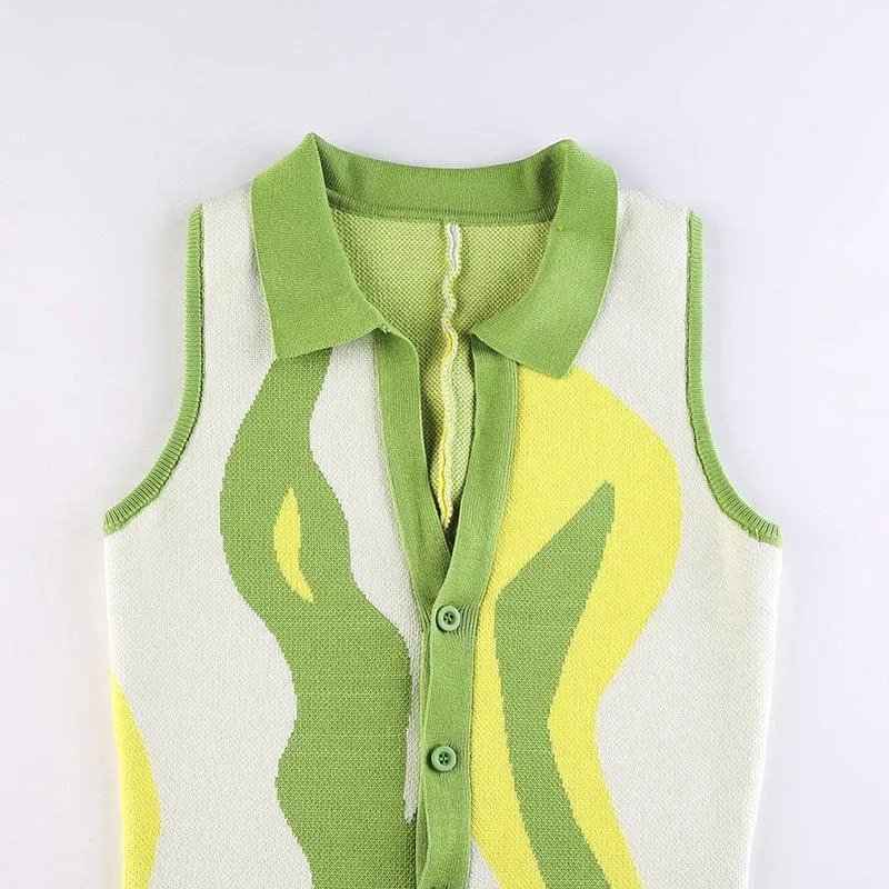 Lemon-Lime Block Art Playsuit