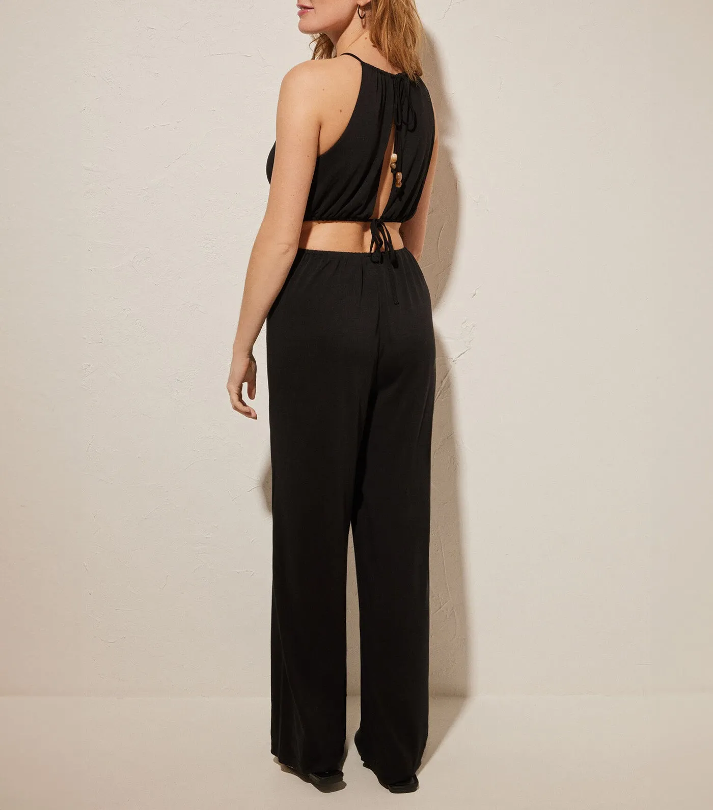 Long Black Halterneck Jumpsuit