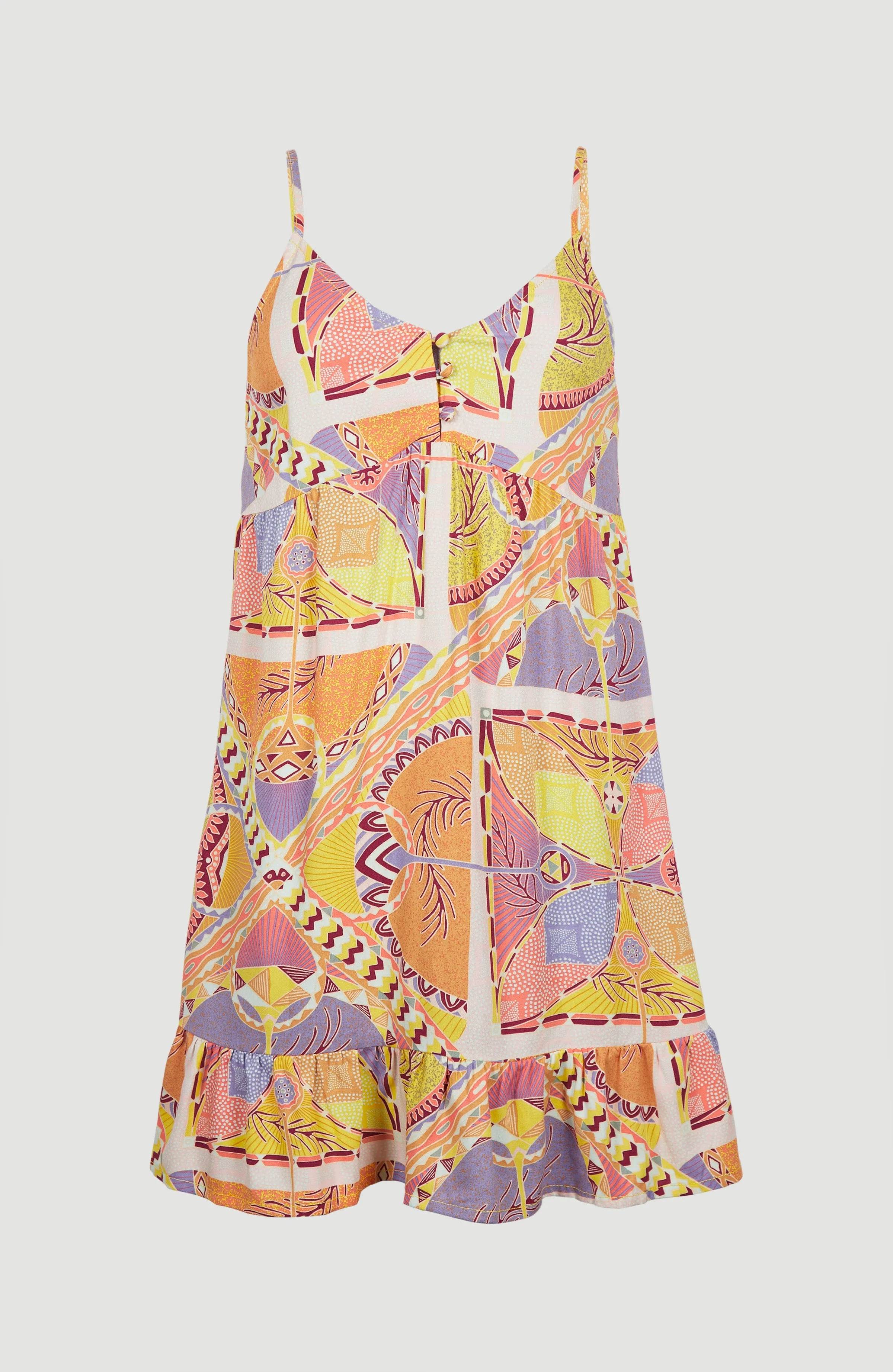 Malu Beach Dress | Yellow Scarf Print