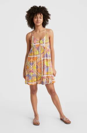 Malu Beach Dress | Yellow Scarf Print