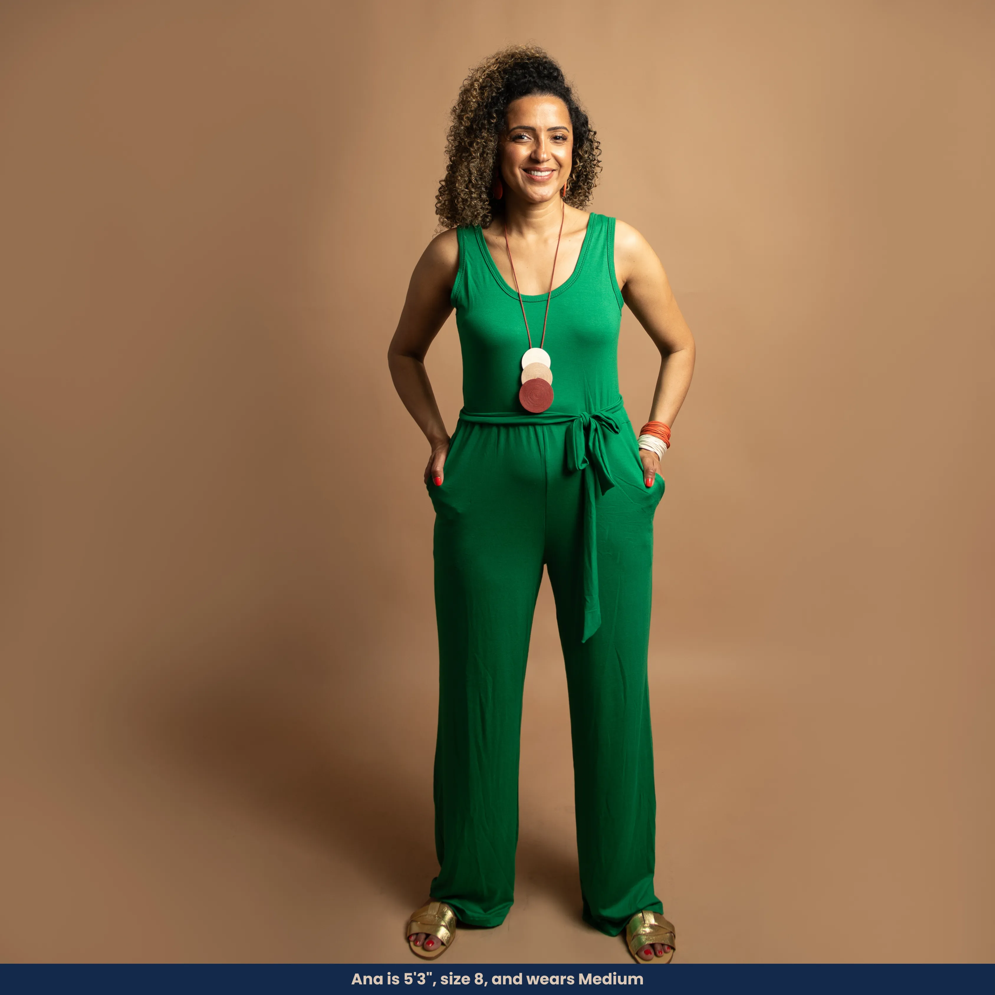 Marcela - Sleeveless Tank Jumpsuit with Belt