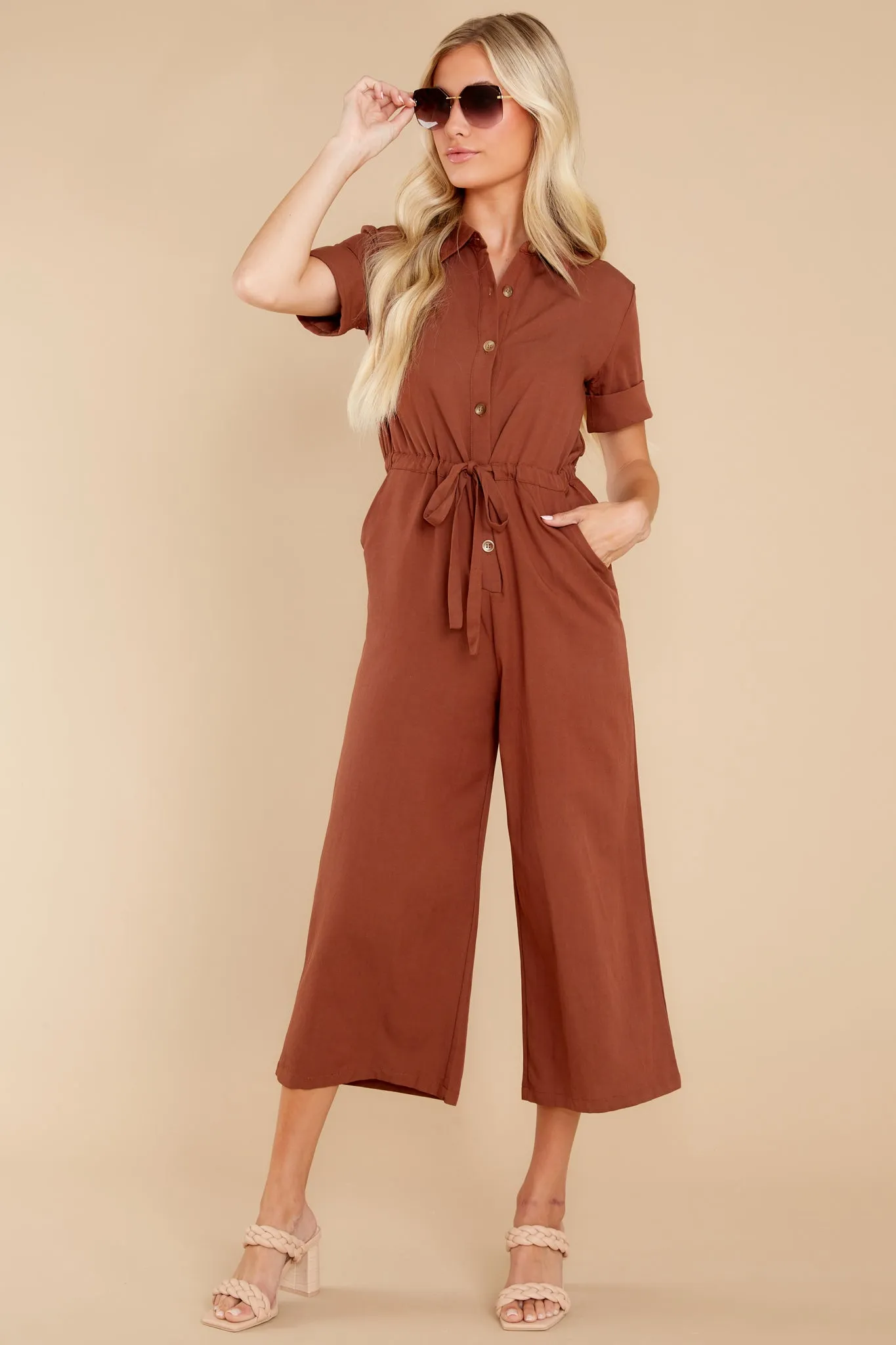 Midday Style Light Brown Jumpsuit