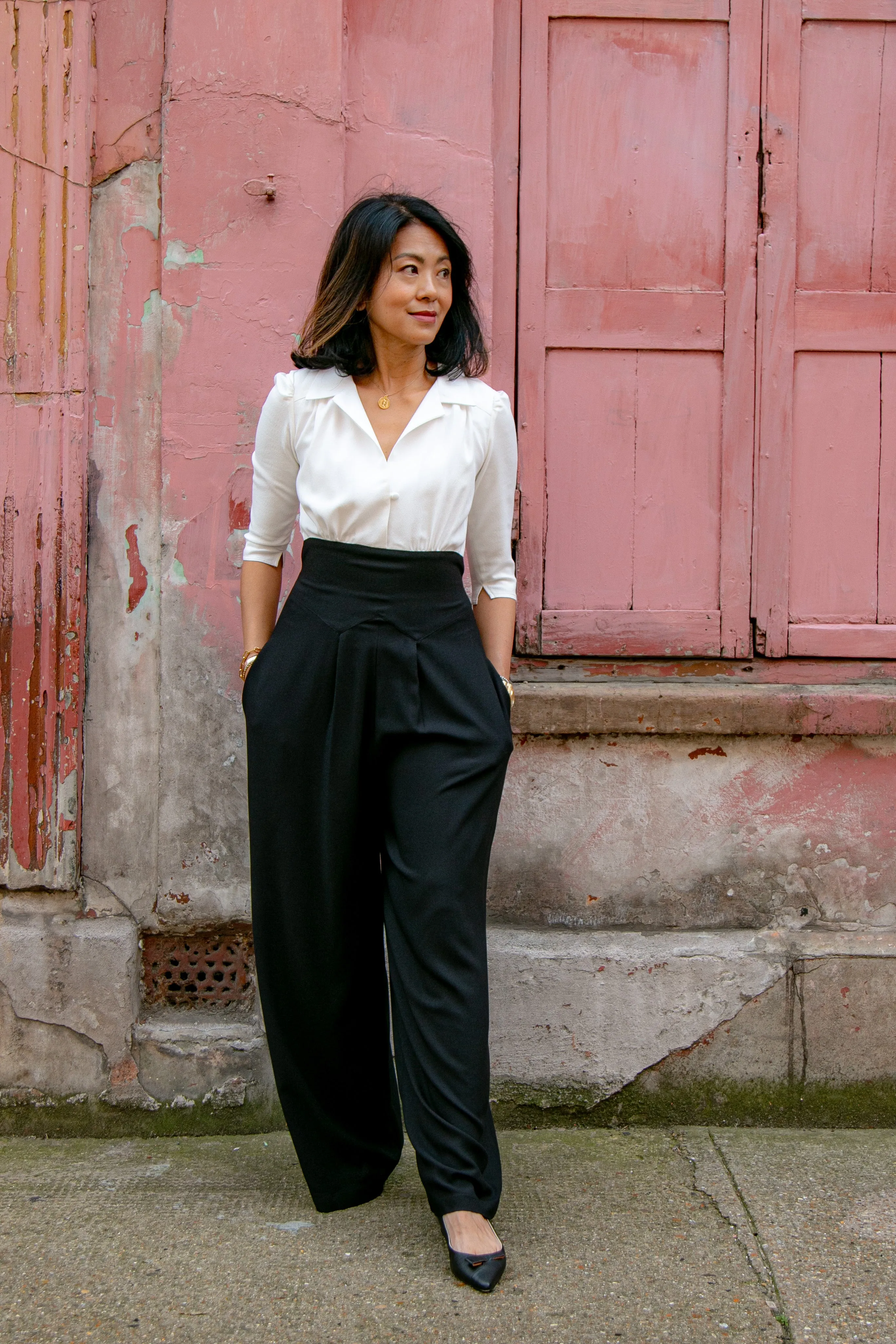 Monochrome Black and White Jumpsuit by Elaine Bernstein