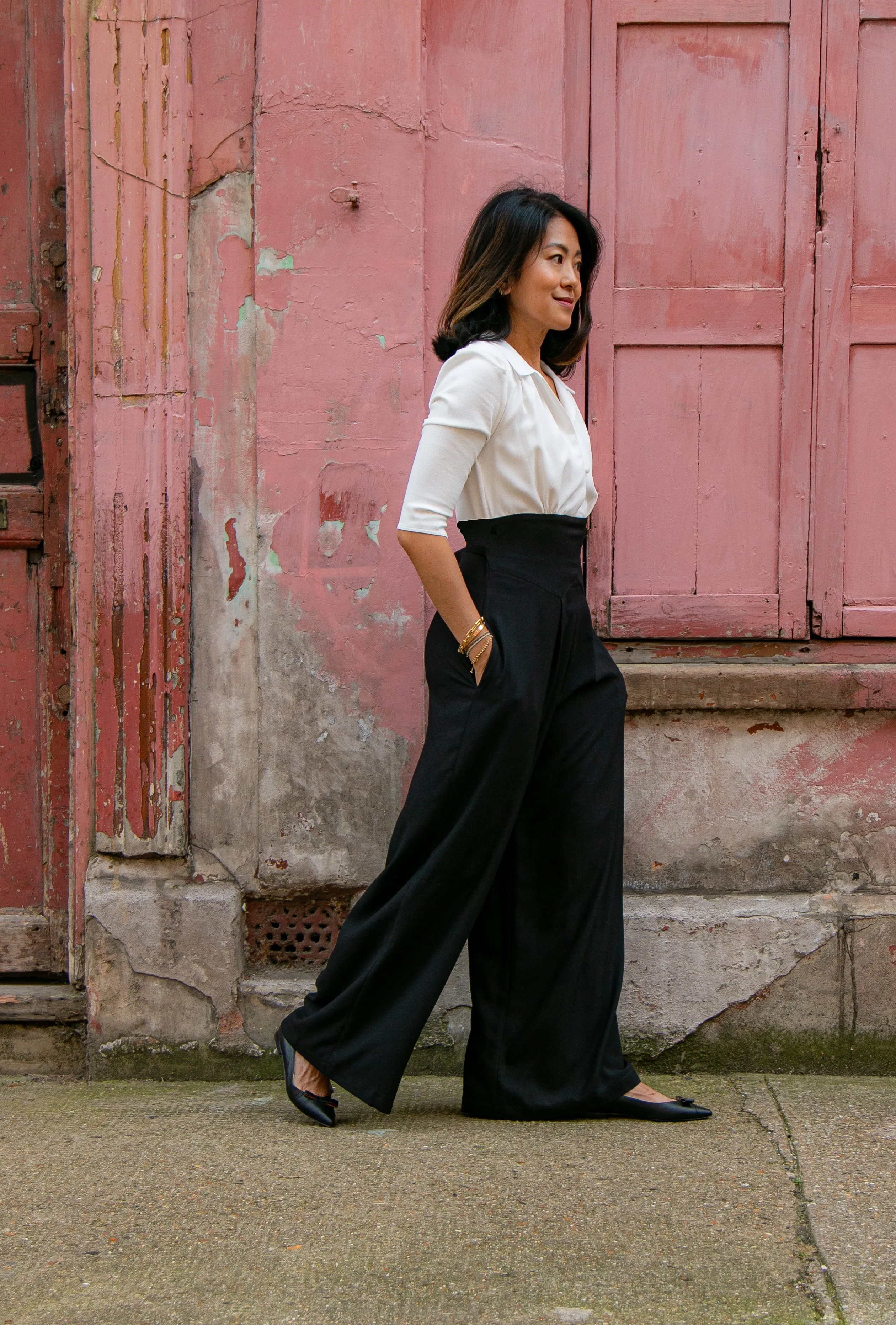 Monochrome Black and White Jumpsuit by Elaine Bernstein