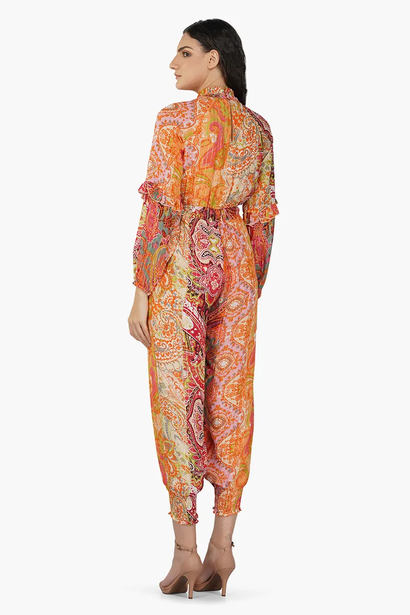 Multi Palm Paisley Jumpsuit