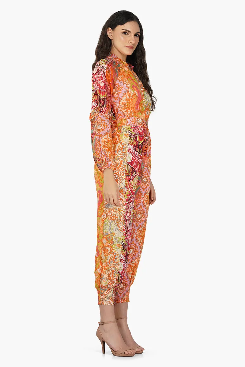 Multi Palm Paisley Jumpsuit