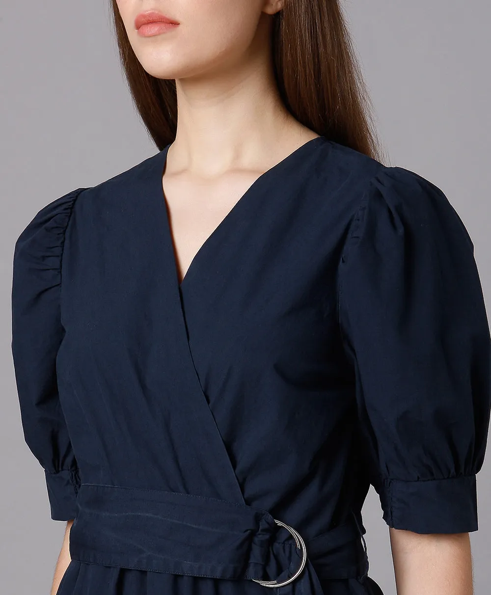 Navy Wrap Jumpsuit