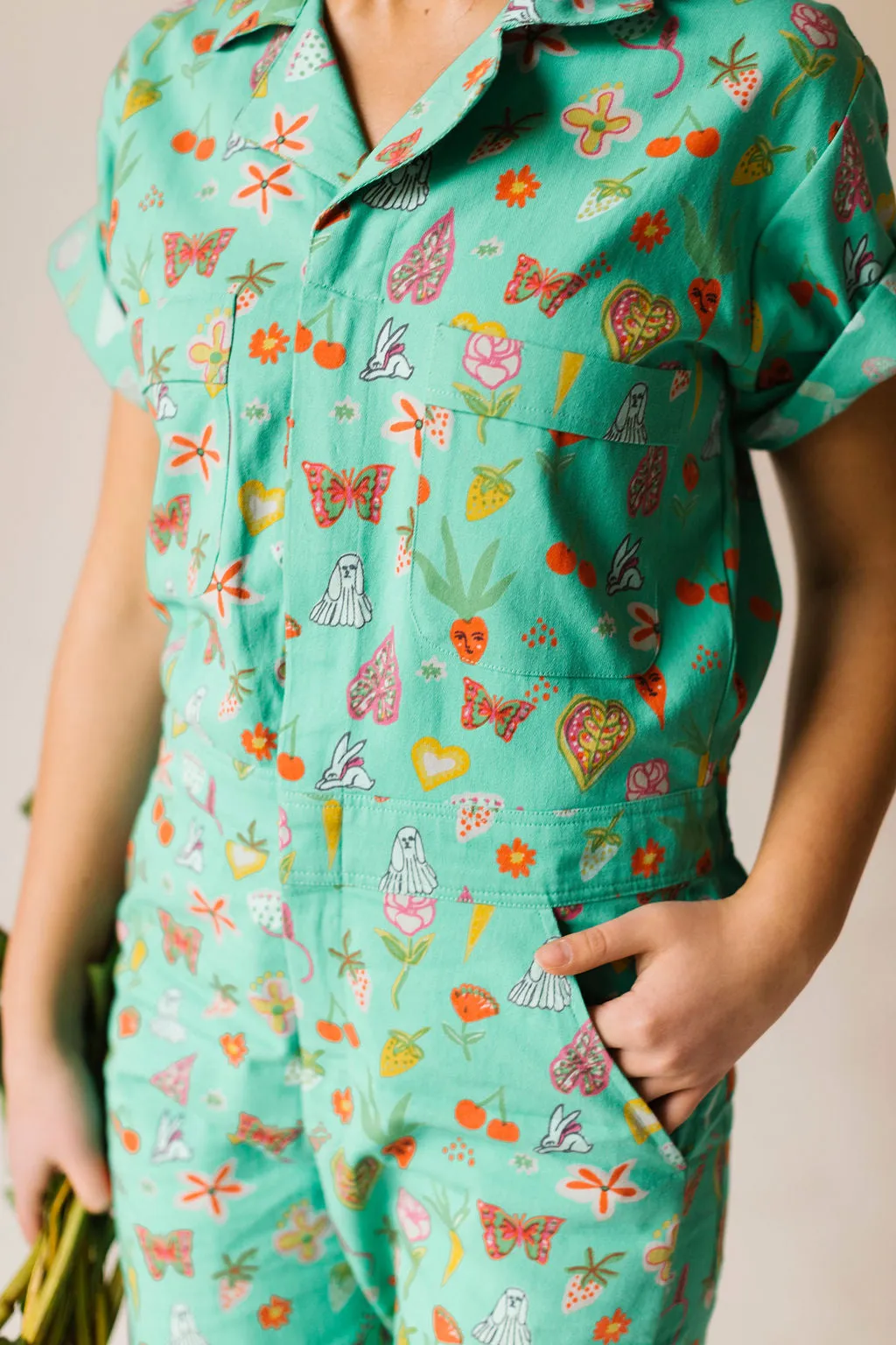 New! Mint Garden | Printed jumpsuit | Boiler-suit | Romper | Mint Jumpsuit