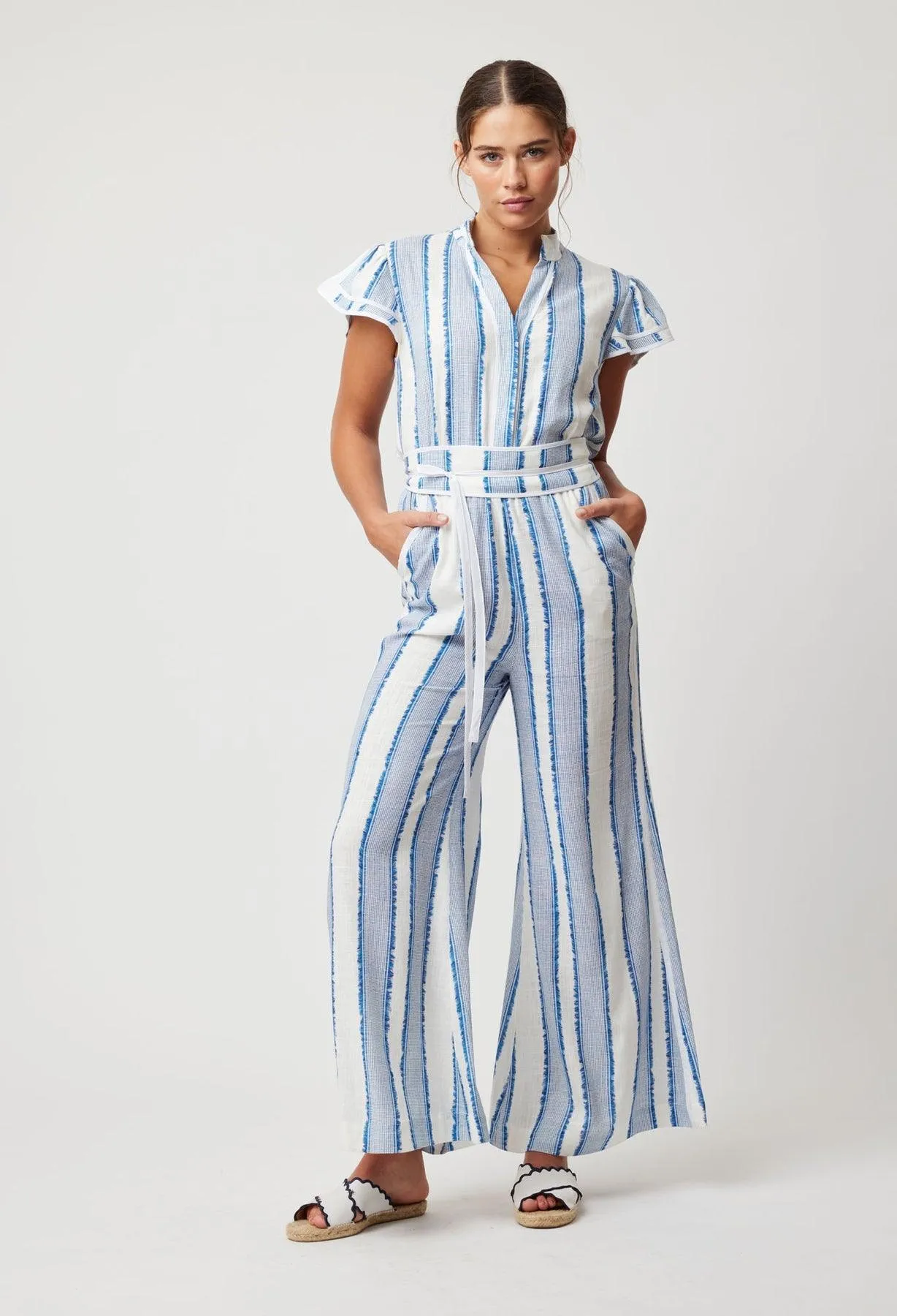 OnceWas Positano Viscose Linen Jumpsuit