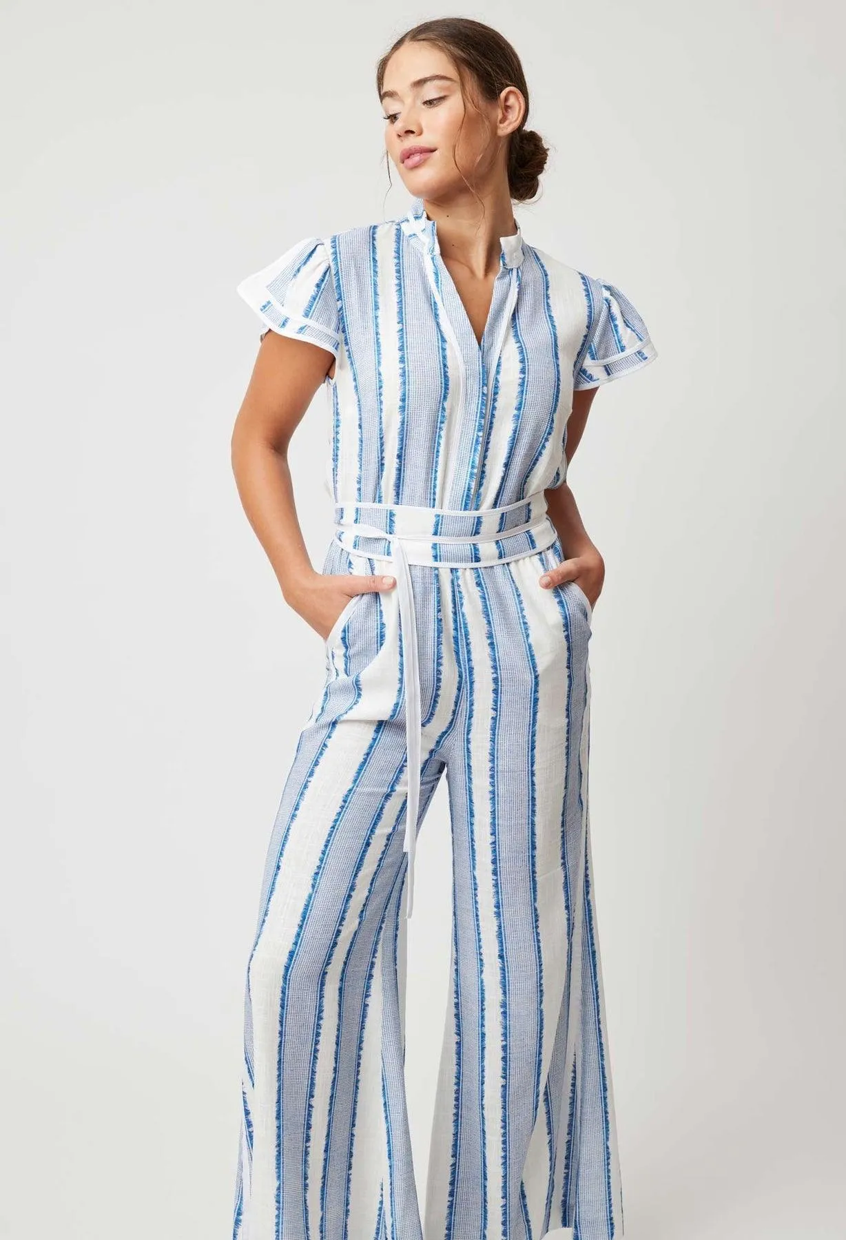 OnceWas Positano Viscose Linen Jumpsuit