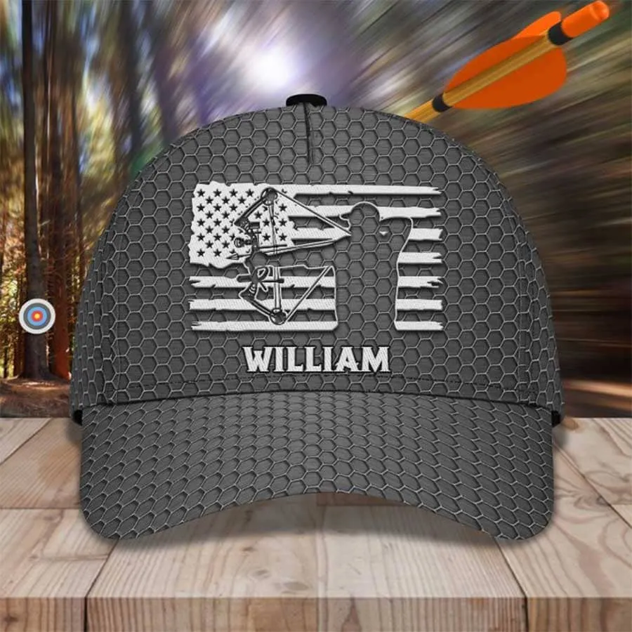 Personalized Aim Shoot Swear Repeat 3D Classic Cap for Archer, Funny Archery hat for Man